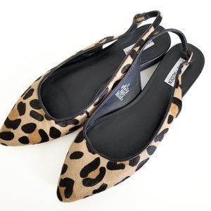 Steve Madden Daafy Leopard Slingback Flat Size 10